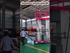 14m 200kg platform kerja udara paduan aluminium Double mast lift