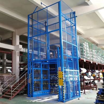 Beli 3m-9m Cage Lift Hydraulic Full Cage Vertical Cargo Lift Warehouse Cargo Lift online manufacture