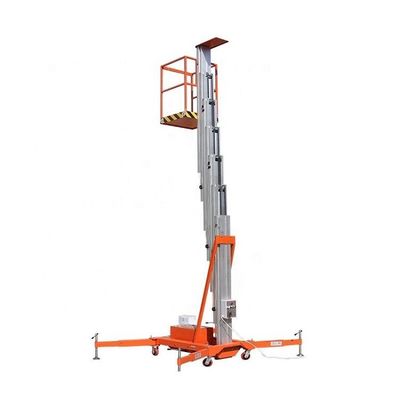 6m-16m Vertikal Telescopic Single Mast Lift Alloy Aluminium Platform Kerja Udara