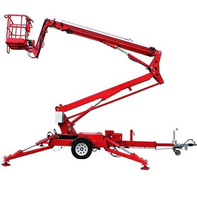 Lift Boom Trailer 16m Hidraulik Lift Boom Artikulasi yang Bisa Ditarik untuk Pekerjaan Udara