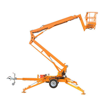 20m Trailer Boom Lift 200kg Ditarik Artikulasi Boom Lift Pada Trailer