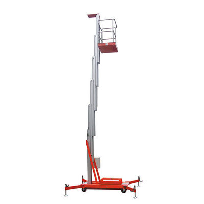 Alloy Aluminium 10m Platform Angkat Single Mast Lift Vertikal Untuk Hotel