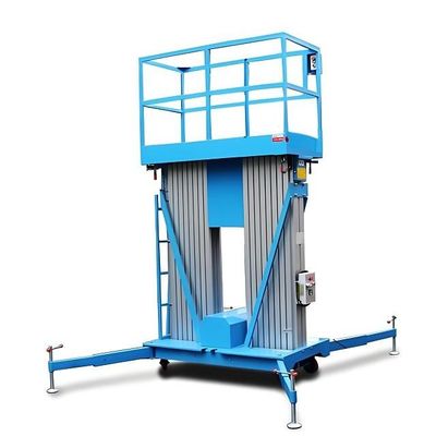 12m Vertikal Double Mast Lift Teleskopik Listrik Mast Boom Lift