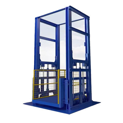 Biru 3000kgs Gudang Kargo Lift 3m-9m Mini Barang Lift