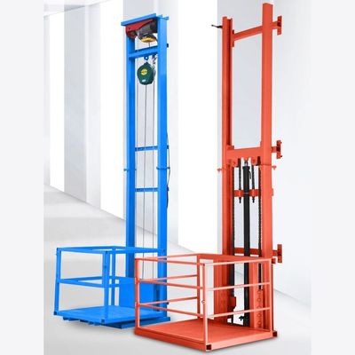 1000kg lift kargo kecil oranye dinding dipasang lift kargo untuk gudang