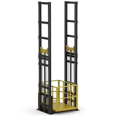 Double Mast Goods Lift Hydraulic Warehouse Cargo Lift Double Guide Rail 7m