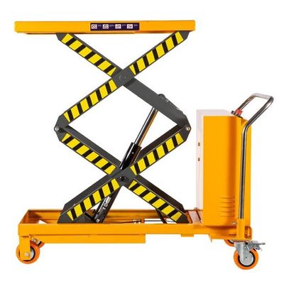 500kg Gunting Trolley Semi Electric Trolley Lift Meja Untuk Gudang