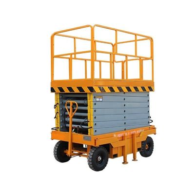Orange Mobile Platform Lift Hydraulic 4m 300kg Lift Gunting Portable