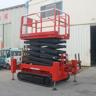Crawler Mobile Scissor Lift 4m 6m 8m Listrik Semua Terrain Scissor Lift Platform