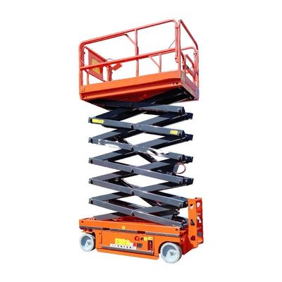 8m 10m 450kg Self-Propelled Lift Mobile Scissor Lift untuk pekerjaan di ketinggian tinggi