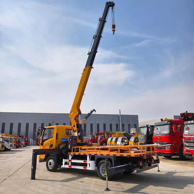 Keran kendaraan hidraulik 6 ton Telescopic Arm Truck Crane