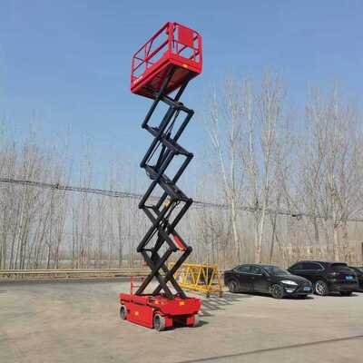 10m 12m Full Electric Scissor Lift Platform Kerja Udara Dengan Kapasitas Beban 320kg