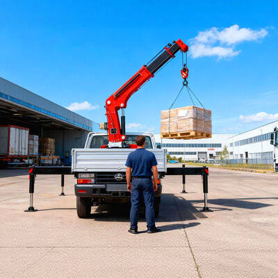 4 Ton Truk Boom Lipat Kecil Mount Crane Untuk Mini Pickup