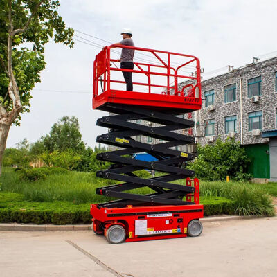 6m Self Propelled Electric Scissor Lift Mobile Aerial Work Platform Pengangkat Hidraulik