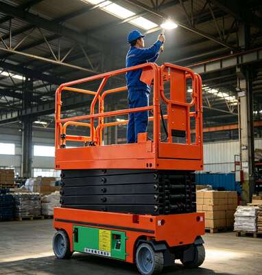 Mini Full Electric Scissor Lift 230kg Beban 6m Tinggi Untuk Pemeliharaan Indoor
