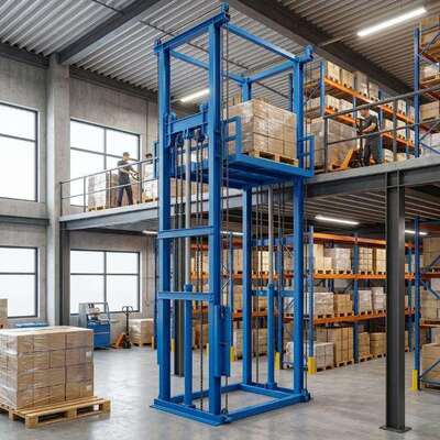 Lift Kargo Rel Ganda Gudang 2000kg 9m Lift Barang Vertikal