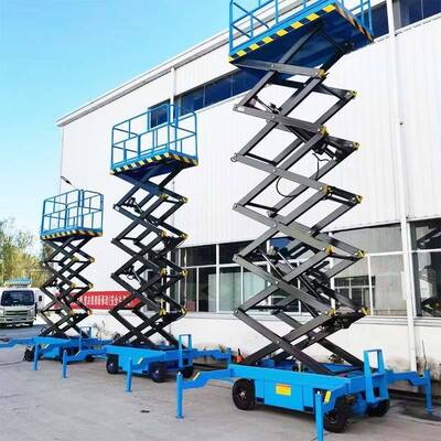 Meja Scissor Lift Elektrik Bergerak 10m Kapasitas 500kg Platform Scissor Lift Hidrolik