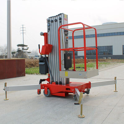 Platform Angkat Vertikal Tiang Tunggal Aluminium Ringan 8m 10m 12m