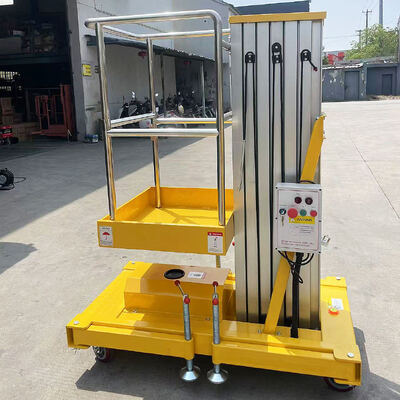 Platform Angkat Bergerak Tiang Tunggal 8m Paduan Aluminium Hidrolik